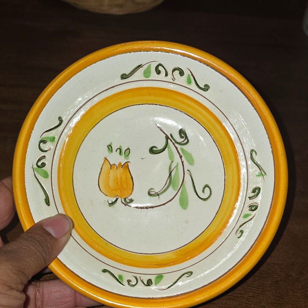 Vintage Stangl Hand Painted Tulip Flower Art Pottery Ceramic Bowl Glossy Trenton